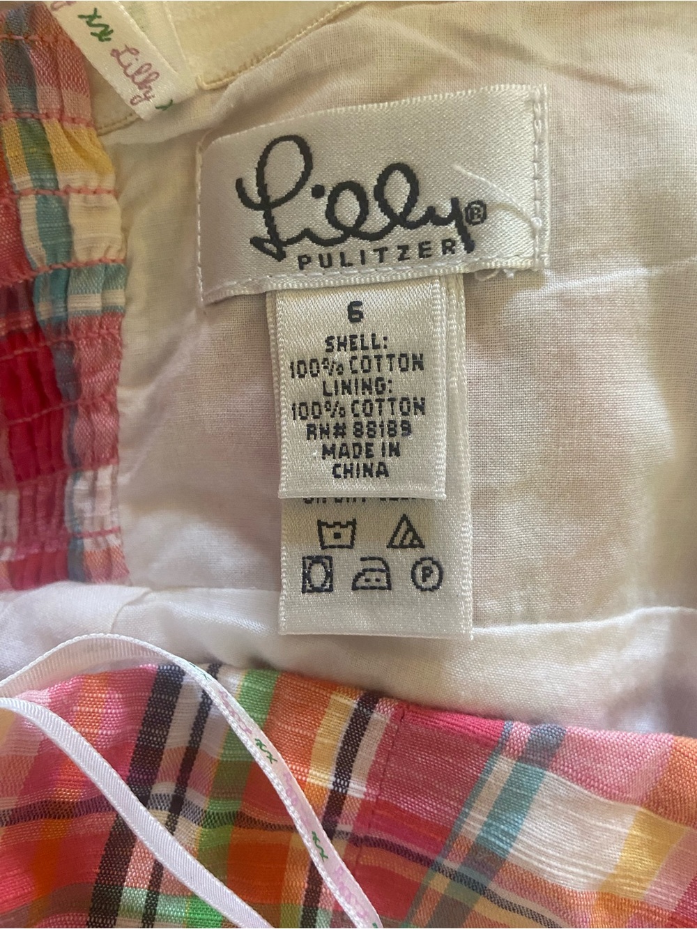 Lilly Pulitzer Vintage Strapless Pink Colorful Multi Color Plaid Dress! Size 6! - Picture 7 of 7